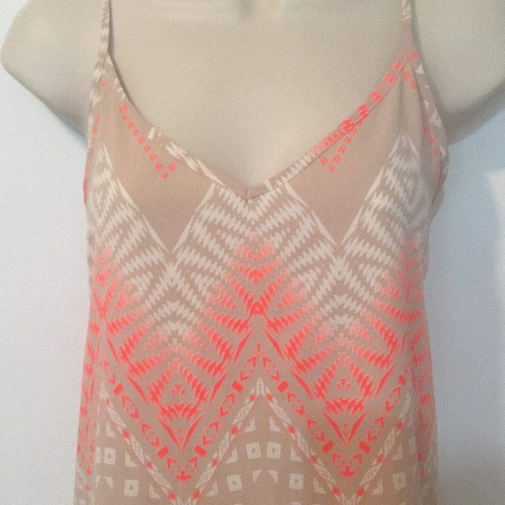 Flowy tank cami geometric pattern Criscross back